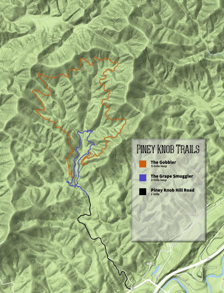 Piney Knob Trail Map - Murphy, NC