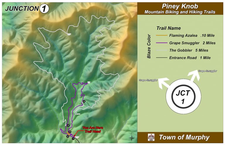 Piney Knob Trail System Map - Murphy, North Carolina